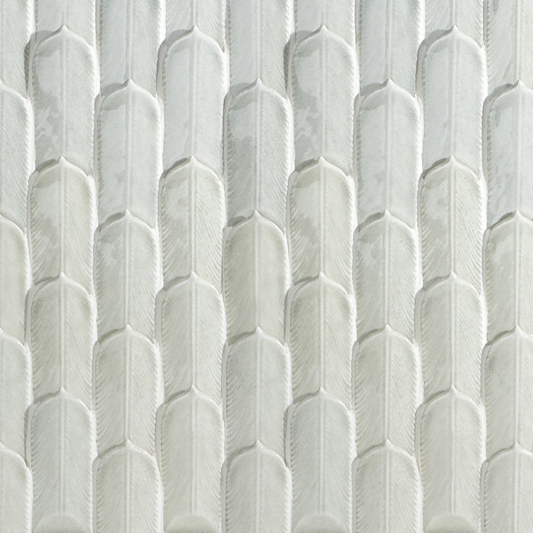 Ice Green Ceramic Herringbone Mosaic Tile 12x12