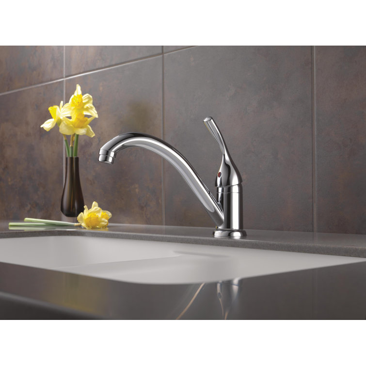 Chrome Single-Handle Deck Mounted Kitchen Faucet