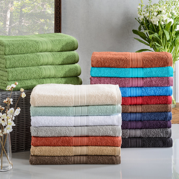 Terrace Green 12 Piece 100% Cotton Towel Set