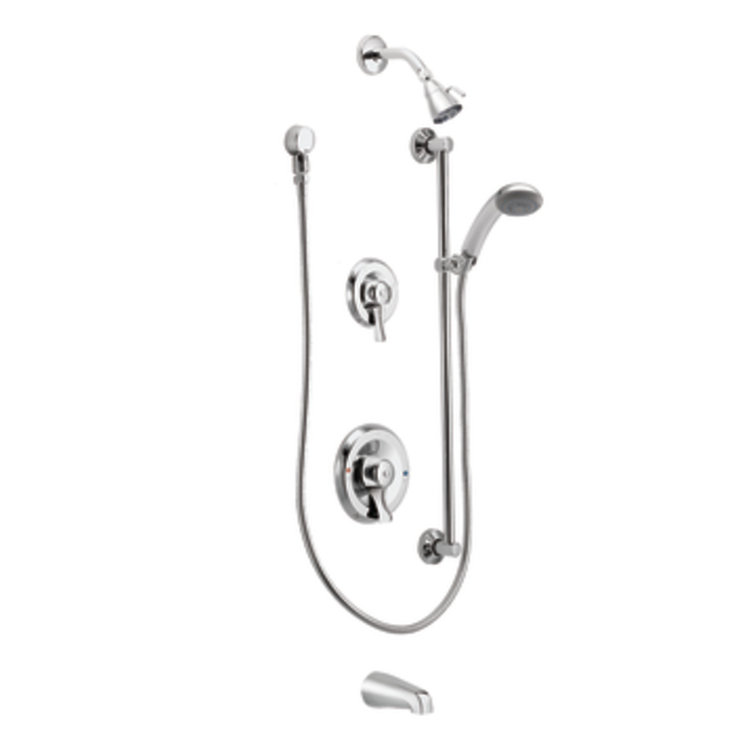 Chrome Adjustable Multi-Head Handheld Wall Mounted Shower System