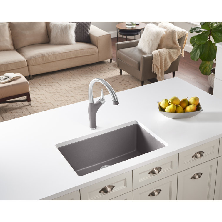 Metallic Gray Stainless Steel Pull-Down Kitchen Faucet