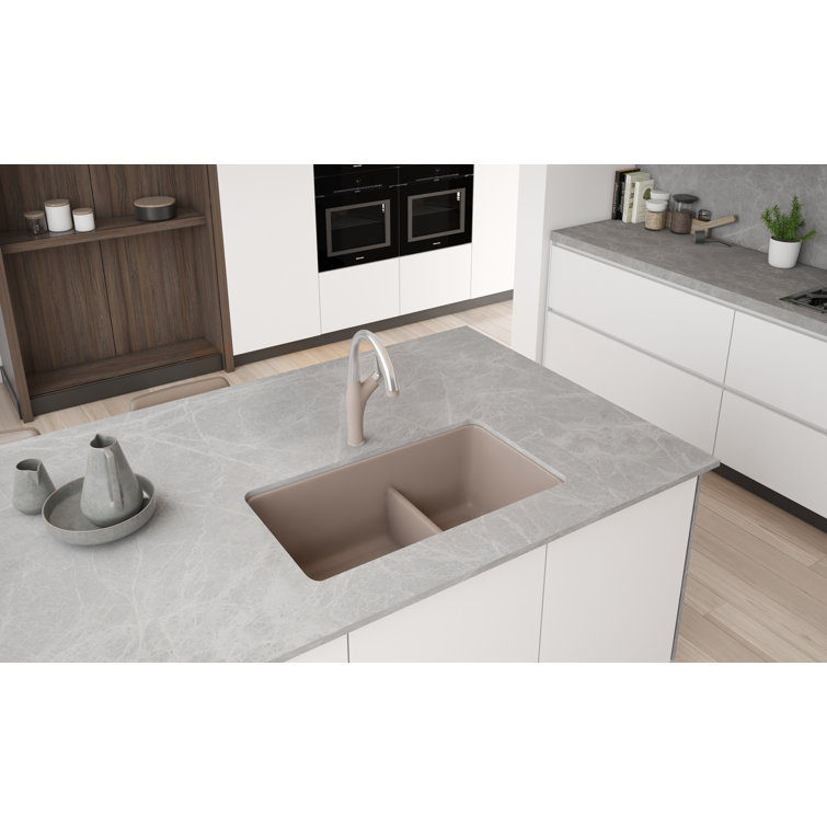 Truffle 33" Stone Double Bowl Undermount Kitchen Sink