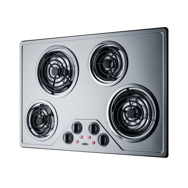 Summit 30" Stainless Steel 4-Burner Electric Cooktop