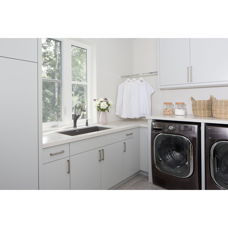 Metallic Gray Stainless Steel Pull-Down Kitchen Faucet