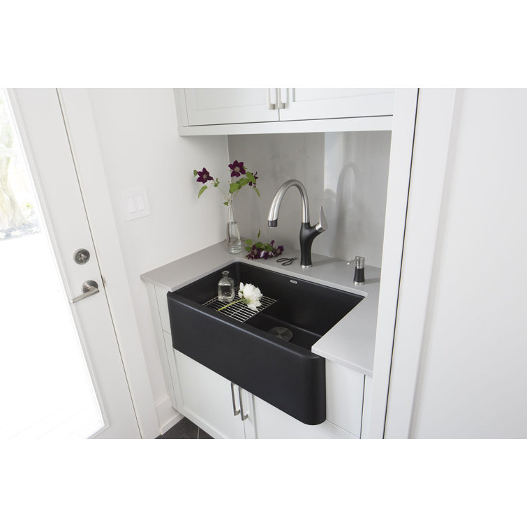 Anthracite and Chrome Pull-Down Dual Spray Kitchen Faucet