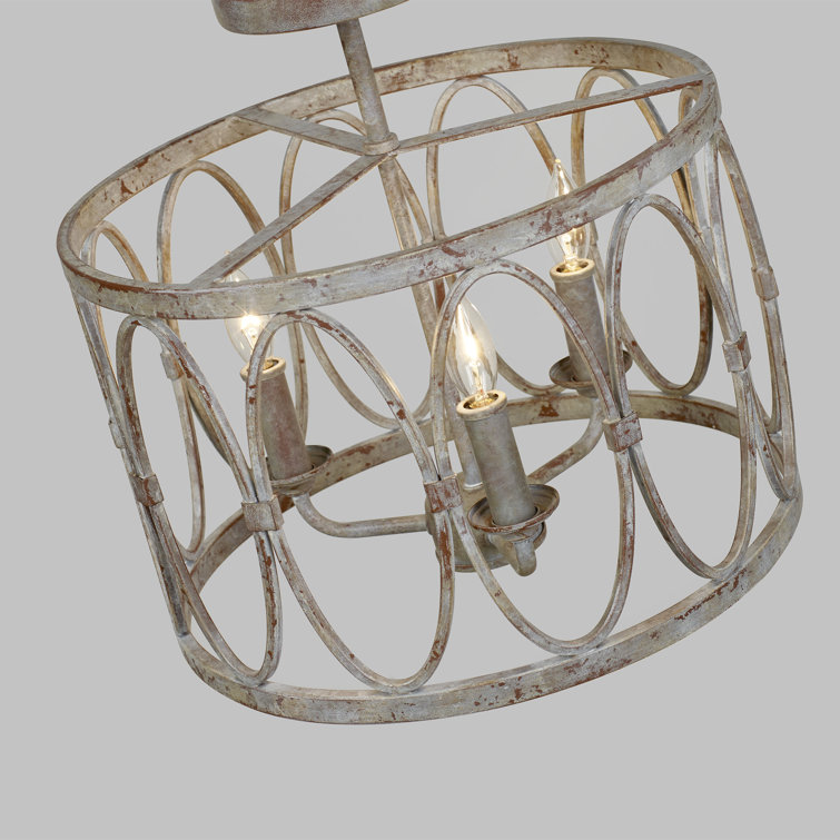 Patrice Deep Abyss Bronze Glass Drum Semi-Flush Mount