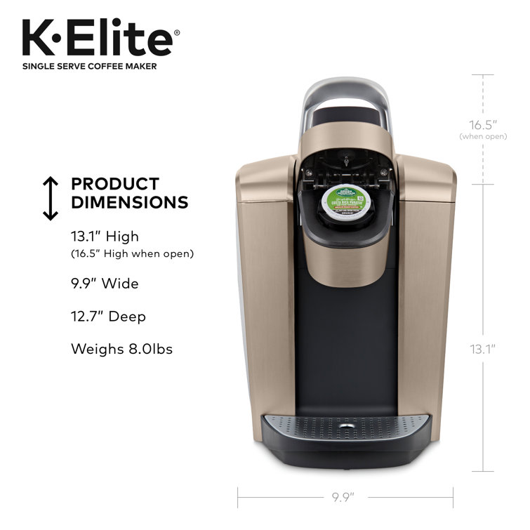 Keurig K-Elite Brushed Gold Single-Serve Coffee Maker with Iced Coffee Setting
