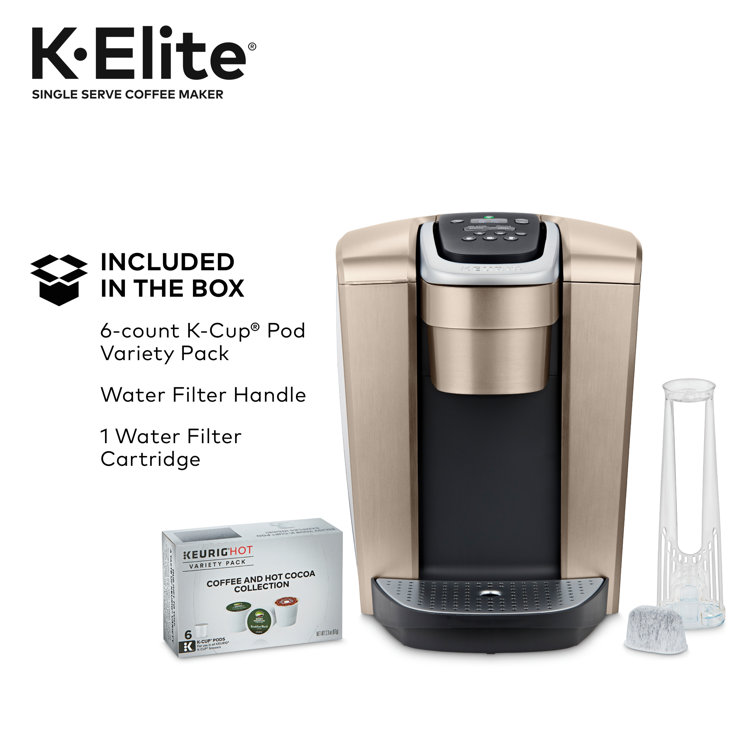 Keurig K-Elite Brushed Gold Single-Serve Coffee Maker with Iced Coffee Setting