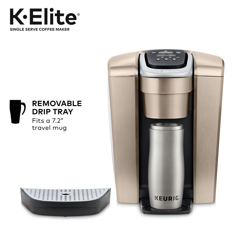 Keurig K-Elite Brushed Gold Single-Serve Coffee Maker with Iced Coffee Setting