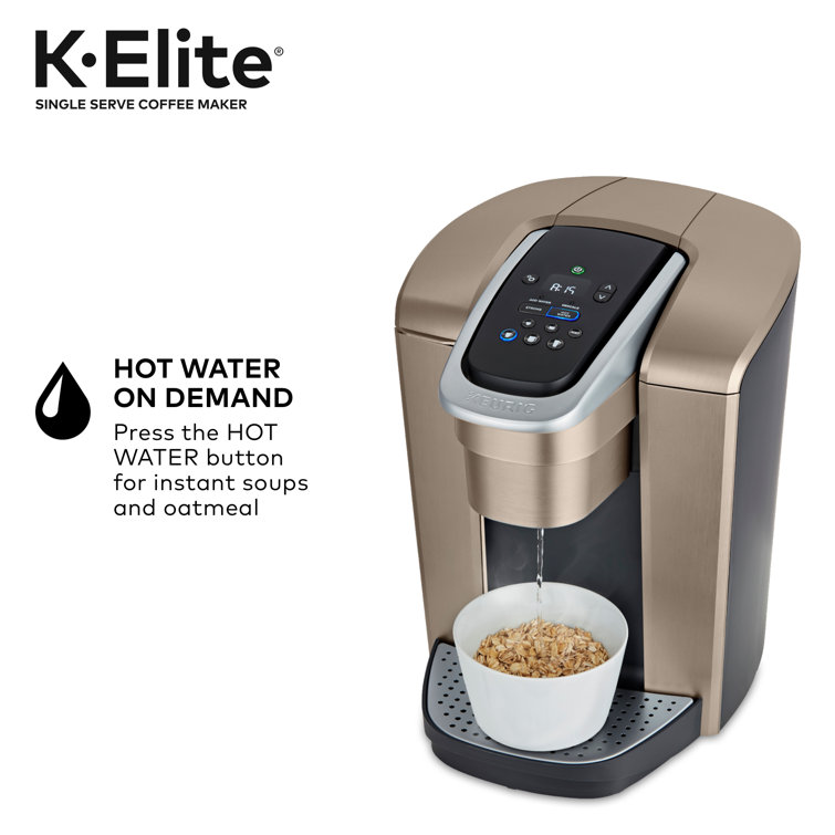 Keurig K-Elite Brushed Gold Single-Serve Coffee Maker with Iced Coffee Setting