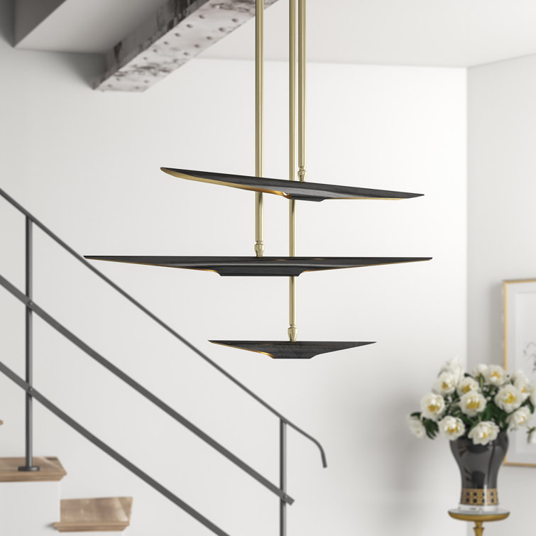 Concorde 38" Blackened Steel 6-Light Modern Industrial Chandelier
