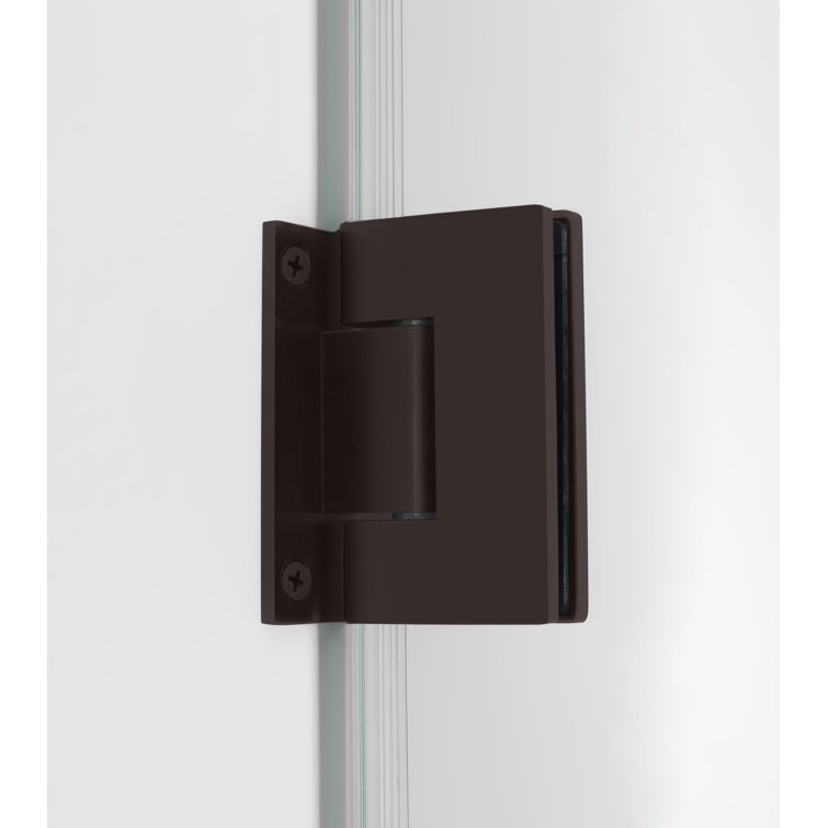 Nautis 72'' H Clear Tempered Glass Frameless Hinged Shower Door