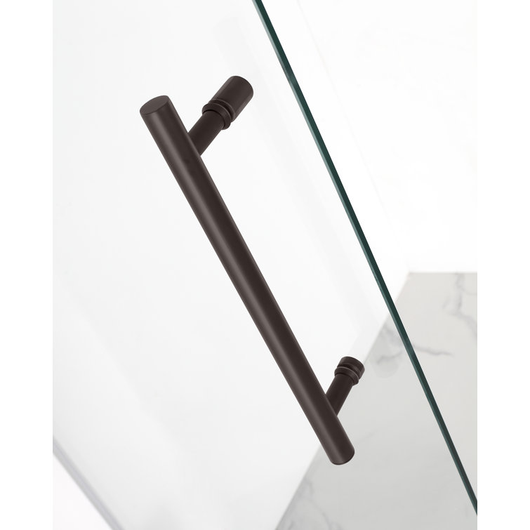 Coraline 72" x 76" Frosted Glass Bronze Sliding Shower Door