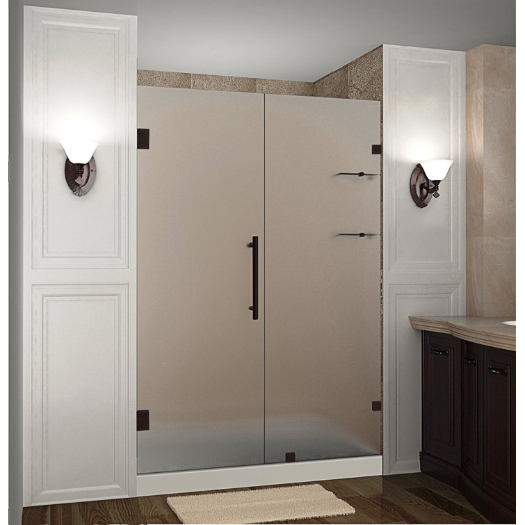 Nautis GS 50" x 72" Frosted Glass Frameless Hinged Shower Door