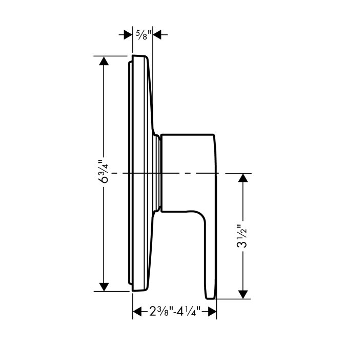 Brushed Nickel Wall-Mounted Lever Shower Trim Kit