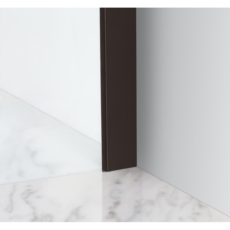 Coraline XL Frameless Clear Glass Bronze Sliding Shower Enclosure