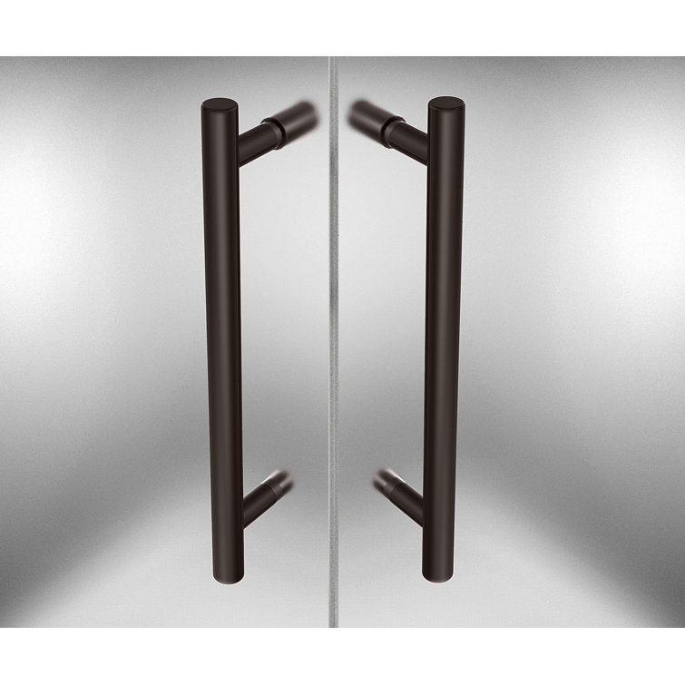 Vanora 38" x 72" Bronze Frameless Hinged Shower Enclosure with Frosted Glass