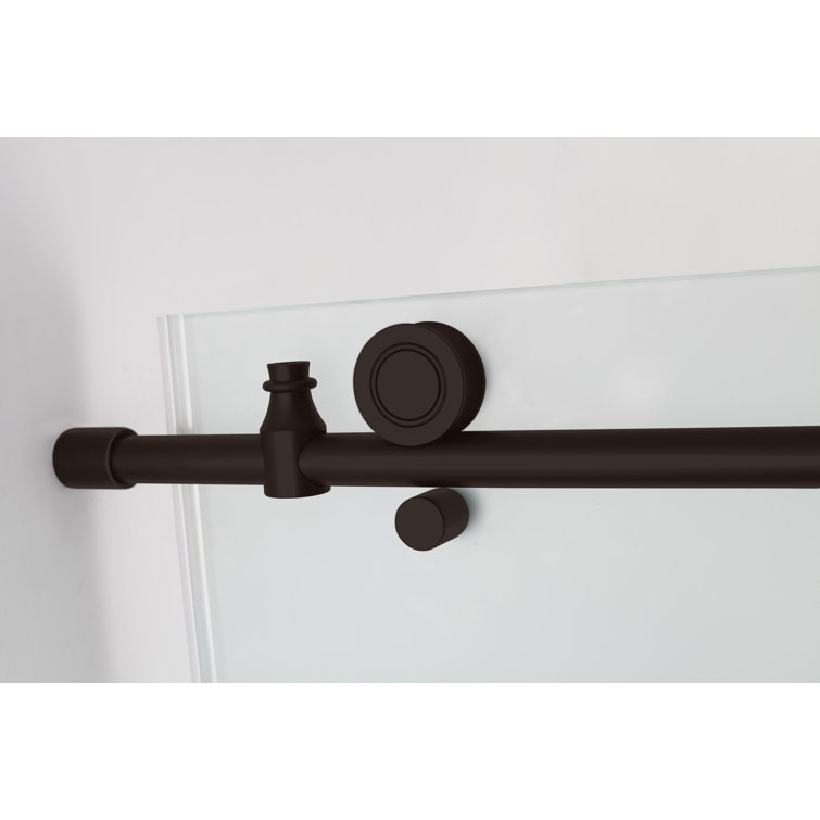 Coraline 72" x 76" Frosted Glass Bronze Sliding Shower Door