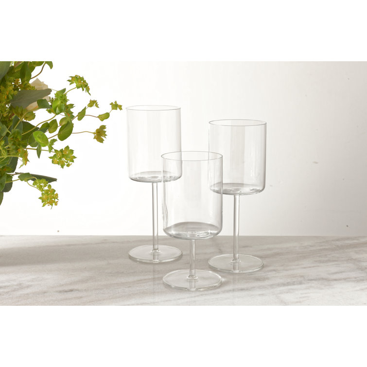 Modo 14.9 oz Clear Titanium Crystal Wine Glass Set