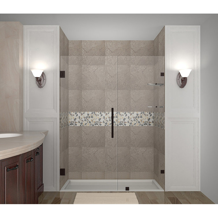 Nautis GS 67" x 72" Frameless Clear Glass Shower Door with Stainless Steel Hardware
