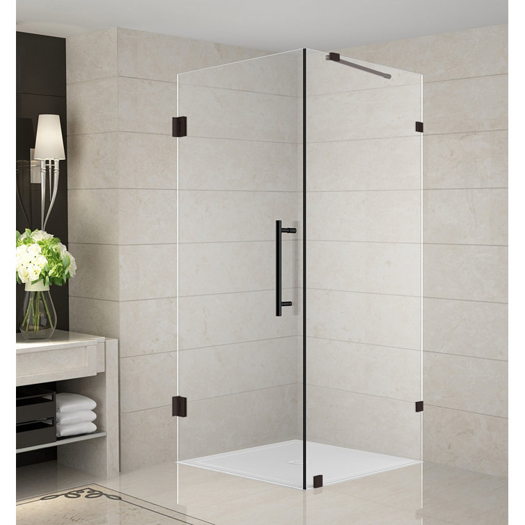 Aquadica Frameless Bronze 36" x 72" Hinged Shower Enclosure