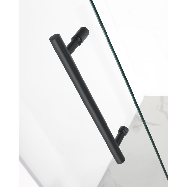 Belmore 59" x 72" Frameless Clear Glass Matte Black Shower Door