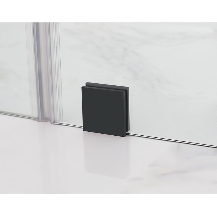 Belmore 59" x 72" Frameless Clear Glass Matte Black Shower Door