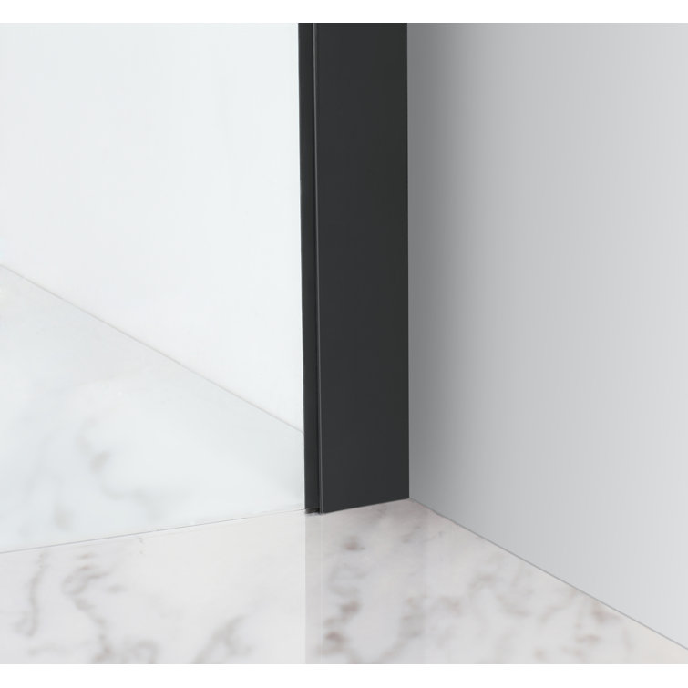 Belmore 59" x 72" Frameless Clear Glass Matte Black Shower Door