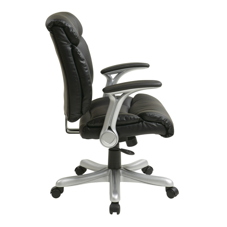 Executive High-Back Ergonomic Leather Swivel Chair with Adjustable Arms