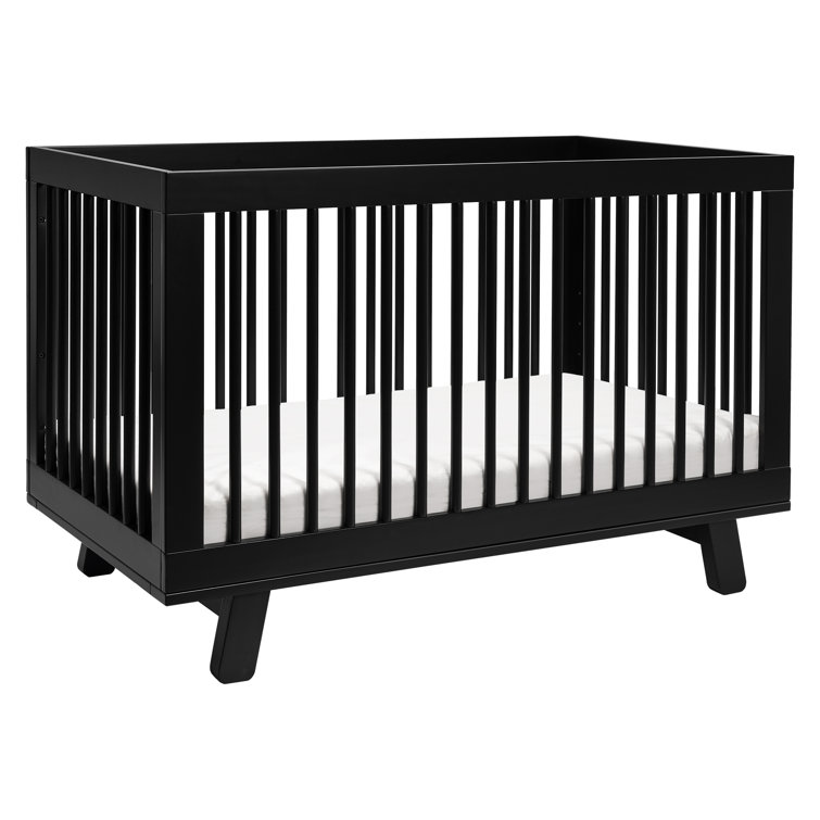 Hudson Black 3-in-1 Convertible Crib with Toddler Rail