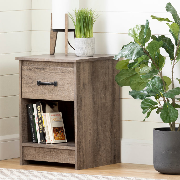 Weathered Oak Country Cottage 1-Drawer Nightstand