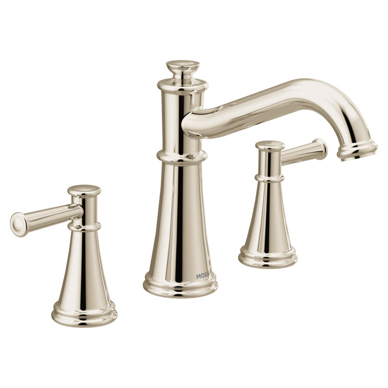 Polished Nickel Traditional Widespread Deck-Mounted Faucet