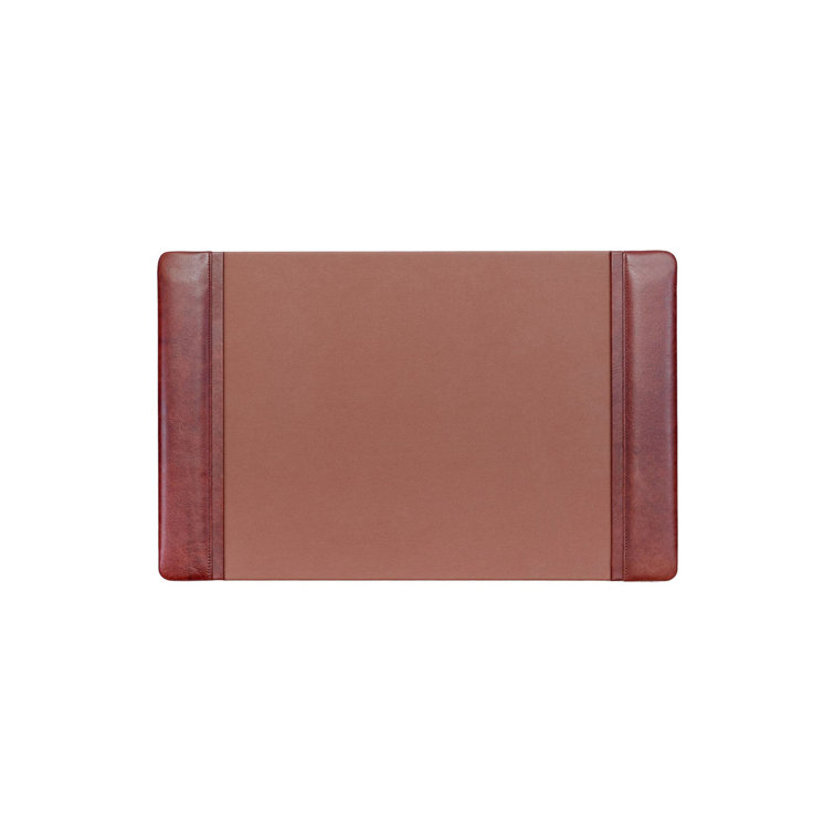 Mocha Leather Rectangular Desk Pad with Felt Backing