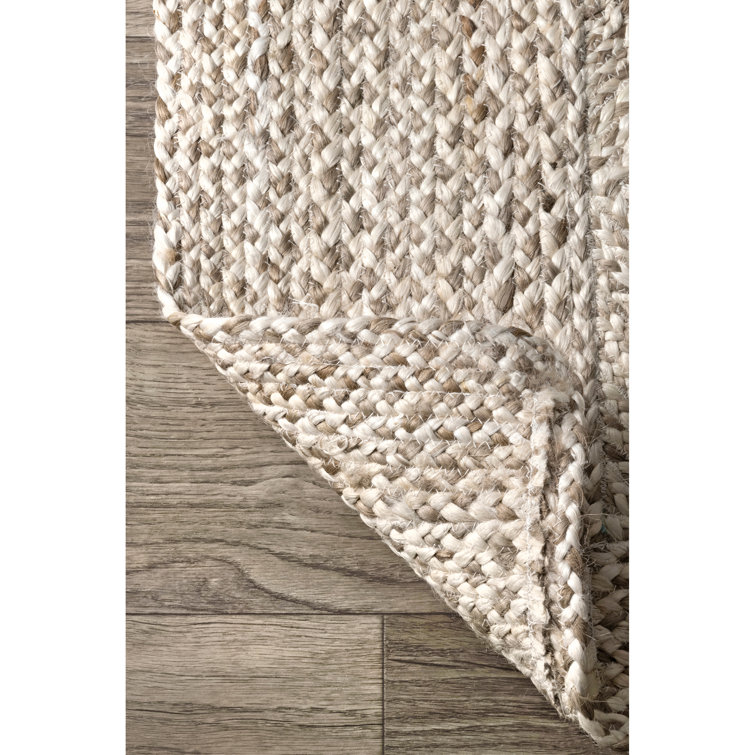 Handmade Gray Jute Trellis Area Rug 5' x 8'