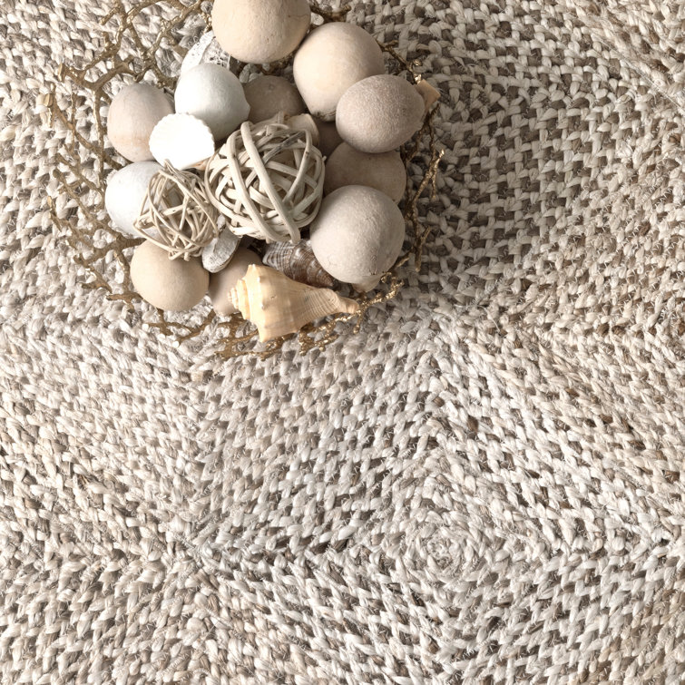 Handmade Gray Jute Trellis Area Rug 5' x 8'
