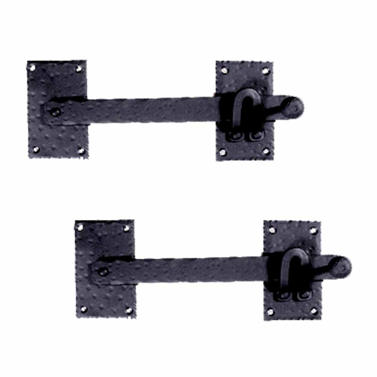 12" Black Wrought Iron Gate and Door Latch Set