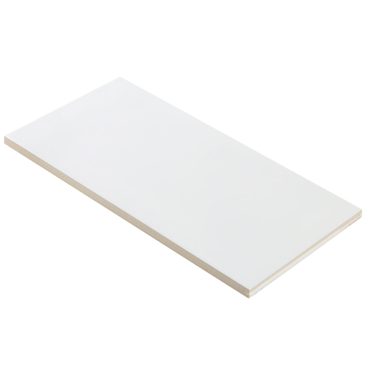 Antigua White Polished Ceramic Subway Wall Tile, 5" x 10"
