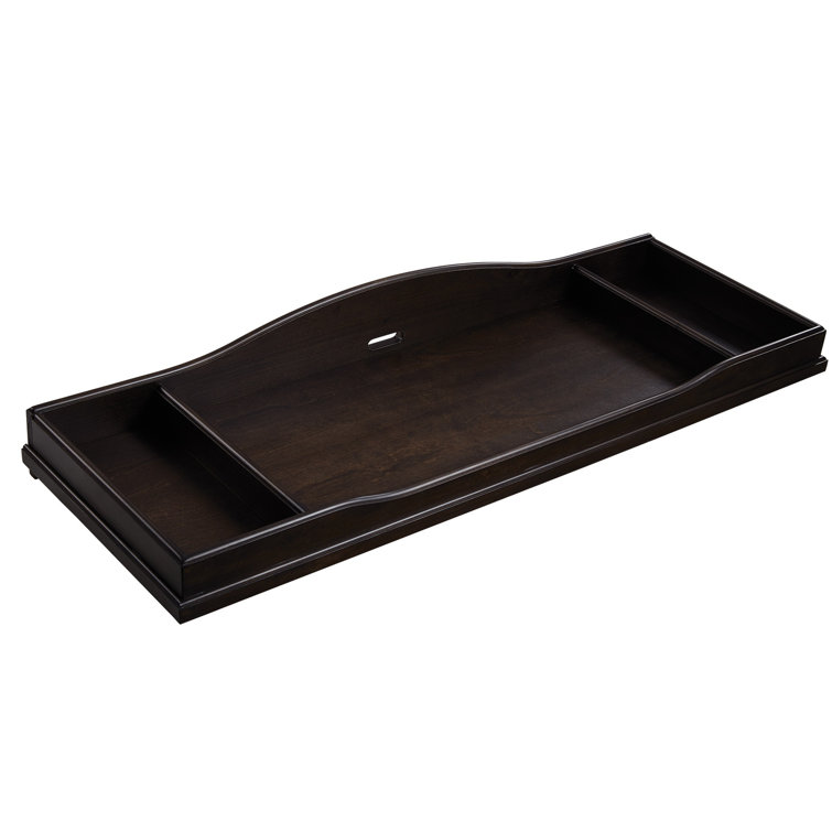 Charcoal Brown Wooden Changing Table Topper with Storage Compartments
