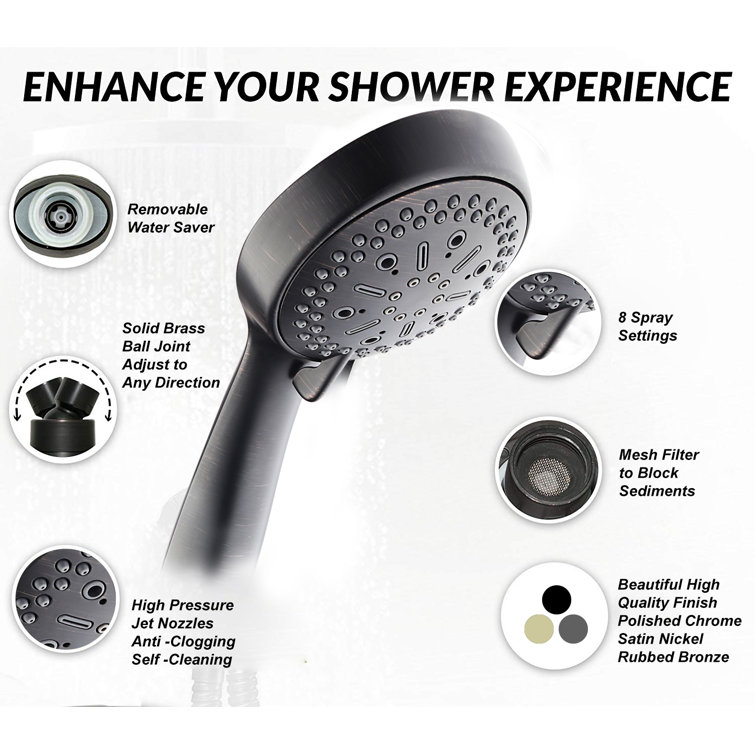 Rubbed Bronze Dual Head Handheld Rain Shower System
