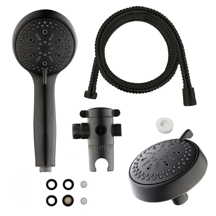 Rubbed Bronze Dual Head Handheld Rain Shower System