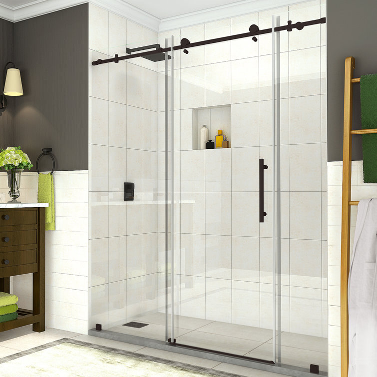 Coraline 72" x 76" Bronze Frameless Sliding Shower Door