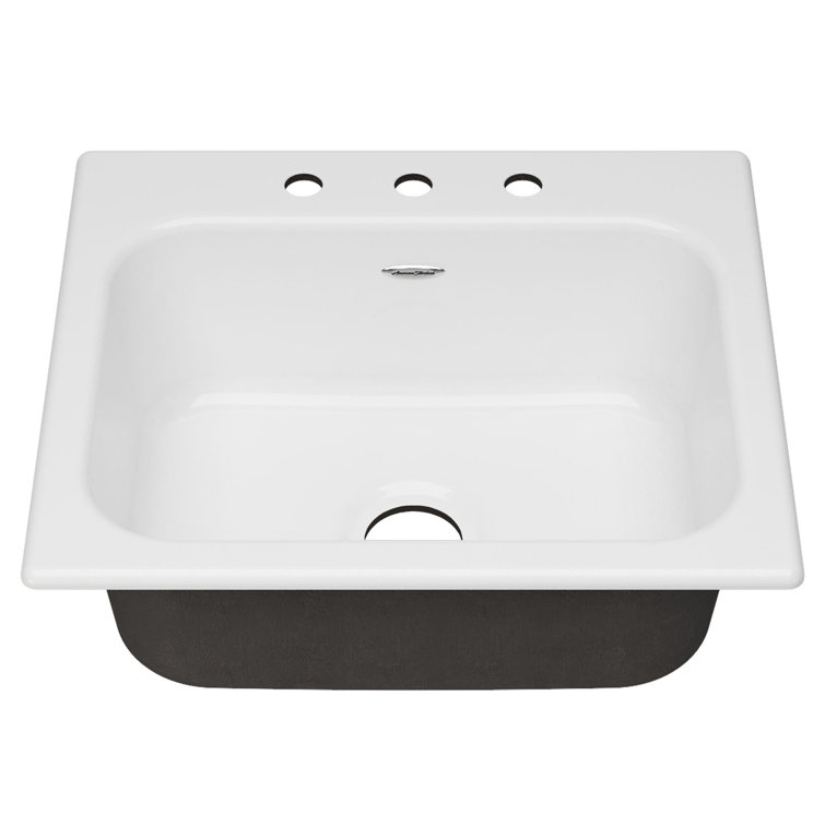 Quince 25'' White Cast Iron Single Bowl Drop-In Sink