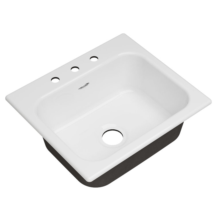 Quince 25'' White Cast Iron Single Bowl Drop-In Sink