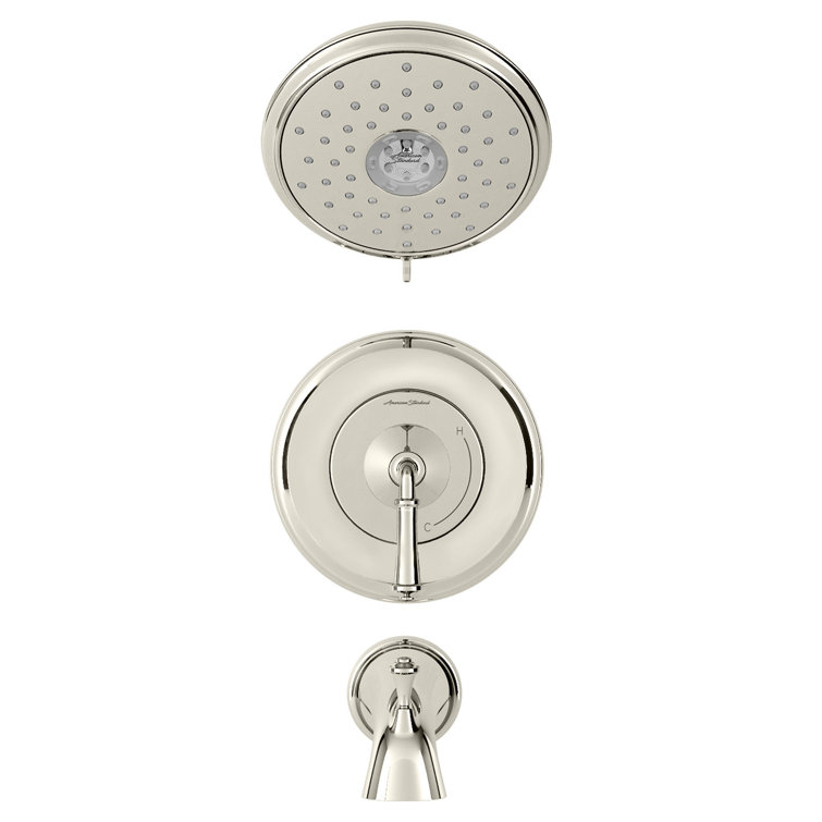 Polished Nickel Wall Mounted Shower Trim Kit with Lever Handle