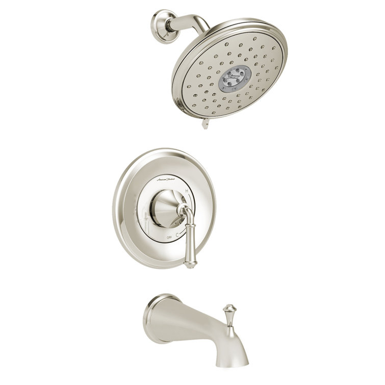 Polished Nickel Wall Mounted Shower Trim Kit with Lever Handle