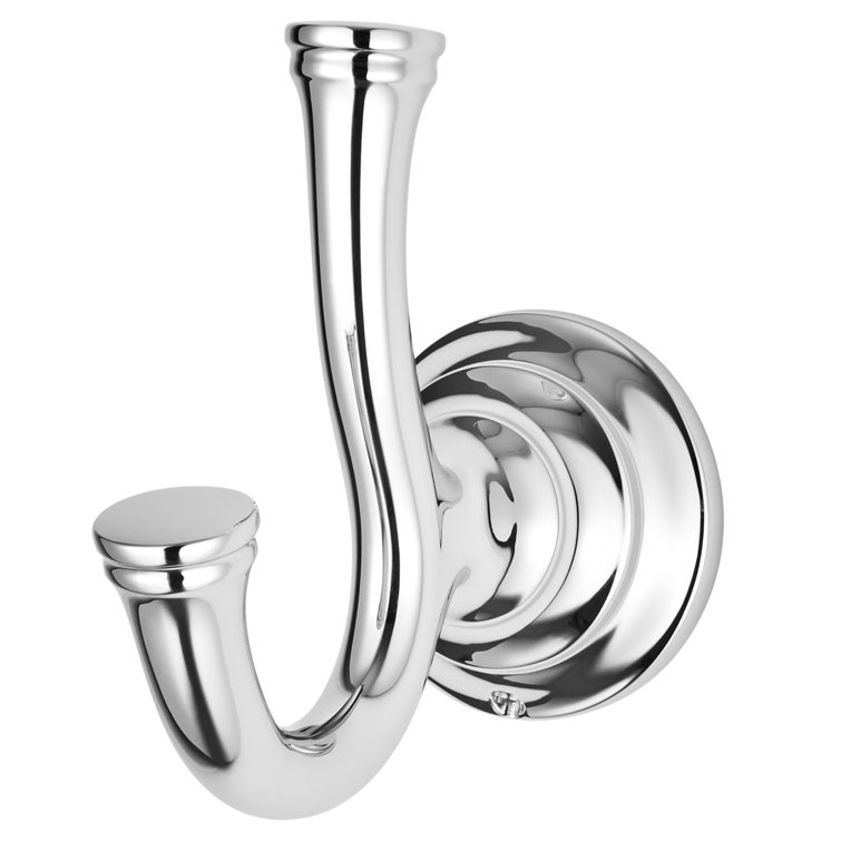 Polished Chrome Wall Mounted Double Robe Hook