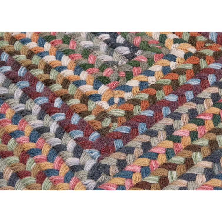 Handmade Blue Wool Braided Reversible Area Rug 12' x 15'
