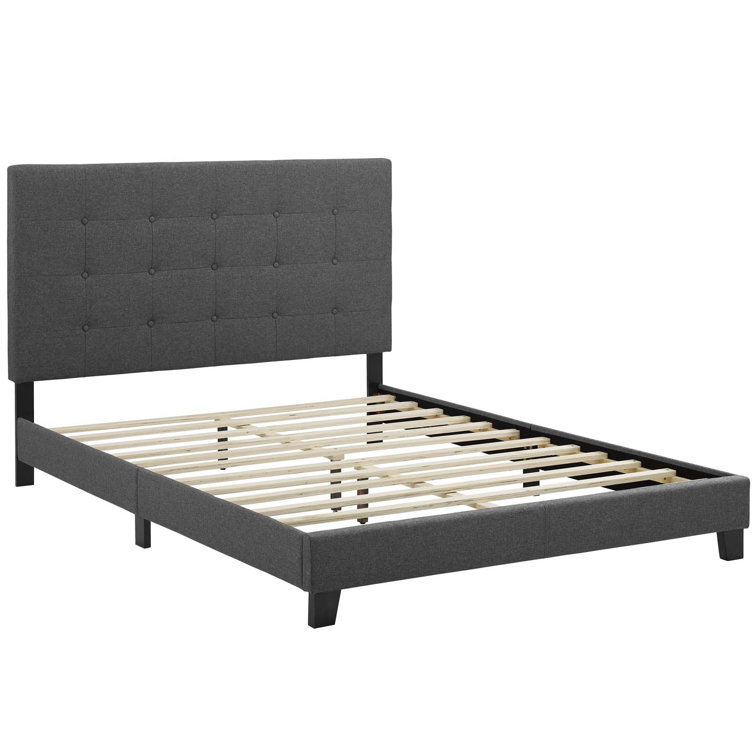 Melanie White King Velvet Tufted Upholstered Platform Bed