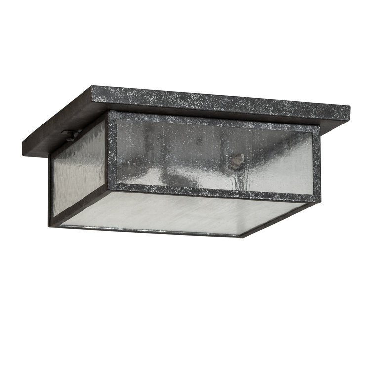 Mission Prime 3-Light Glass Flush Mount for Indoor/Outdoor Use
