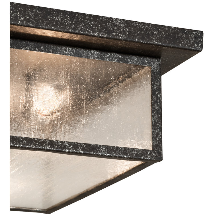 Mission Prime 3-Light Glass Flush Mount for Indoor/Outdoor Use